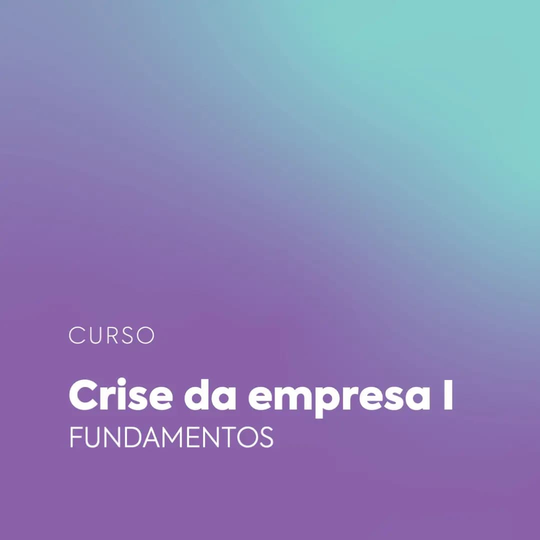 Capa do curso Crise da empresa I