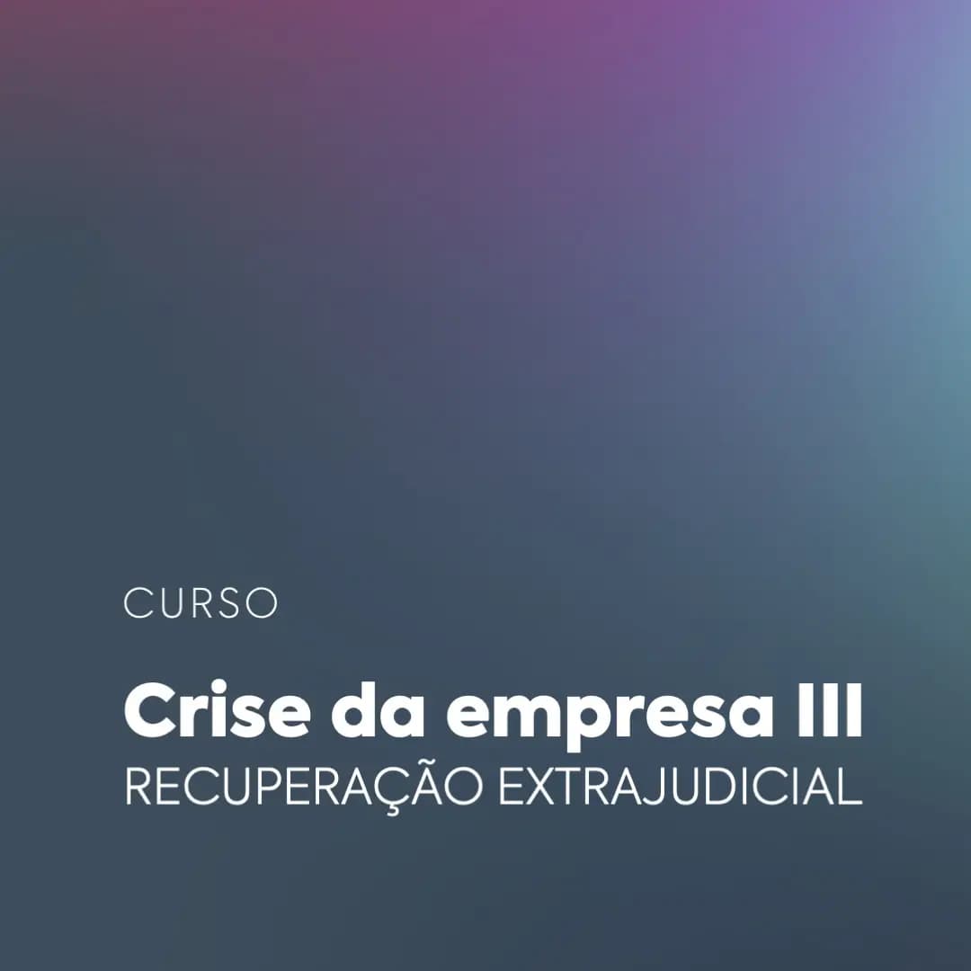 Capa do curso Crise da Empresa III